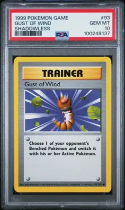 1999 POKEMON GAME | SHADOWLESS GUST OF WIND 93 💎 PSA 10 💎 - Image 1