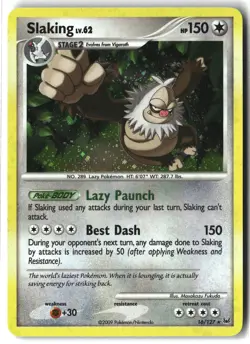 Slaking ⭐ 16/127 Holo Rare Platinum 2009 Pokemon NM - Image 1
