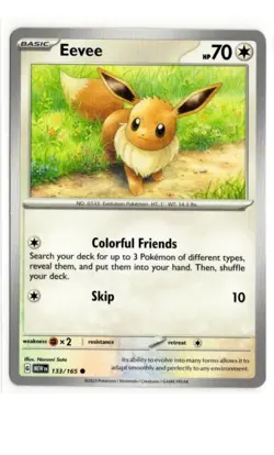2023 Pokemon Together Stamp SV 151 MEW EN Eevee #133/165 - Image 1