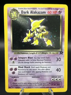Dark Alakazam - 1/82 - Pokemon TCG Team Rocket Unlimited Holo Rare WOTC Vintage - Image 1