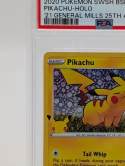 🔥GEM🔥 PSA 9 2020 Pokemon SWSH #039 Pikachu HOLO General Mills 25th Anniv PROMO - Image 2