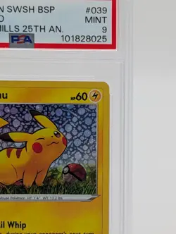 🔥GEM🔥 PSA 9 2020 Pokemon SWSH #039 Pikachu HOLO General Mills 25th Anniv PROMO - Image 3