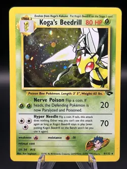Koga's Beedrill 9/132 Gym Challenge Holo Pokemon TCG - Image 1