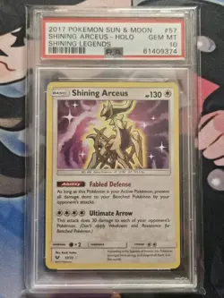 2017 POKEMON SUN & MOON SHINING LEGENDS #57 SHINING ARCEUS-HOLO PSA 10 - Image 1