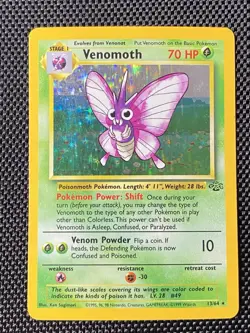 Holo Venomoth Jungle 13/64 WotC 1999 Pokemon Vintage - Image 1