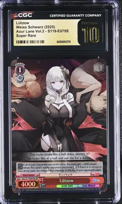 Weiss Schwarz GRADED 2025 Lutzow S119-E079S Azur Lane 2 SR PRISTINE 10 ENG - Image 1