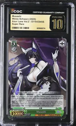 Weiss Schwarz GRADED 2025 Musashi S119-E045S Azur Lane 2 SR PRISTINE 10 ENG - Image 1