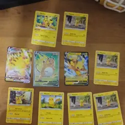 Pokemon Pikachu & Raichu Foil V Basic Card Lot - 10 English Collectible Cards - Image 1