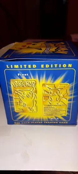 1999 Pokemon Pikachu 23k Gold Plated Trading Card Burger King Blue Box SEALED - Image 4