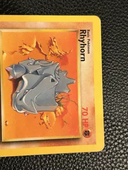 1st Edition Rhyhorn Jungle Pokemon Card Creased 61/64 Common - Image 2