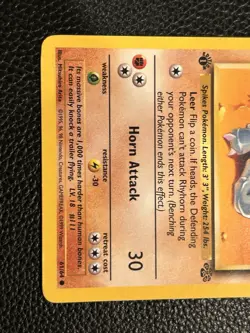 1st Edition Rhyhorn Jungle Pokemon Card Creased 61/64 Common - Image 3