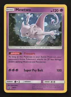 Pokemon Mewtwo SM77 Sun & Moon Ultra Rare Holo Black Star Promo Pokemon Card NM - Image 1