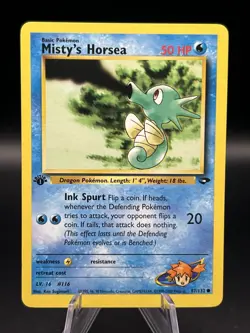 Misty's Horsea 87/132 - 1st Edition - Gym Challenge - WOTC POKEMON CARD - Image 1