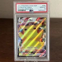 2021 PIKACHU VMAX 062 BOX SWSH BLACK STAR PROMO POKEMON PSA 10 - Image 1