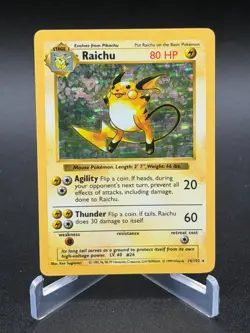 Raichu 14/102 - Shadowless Base Set Unlimited Holo - Pokemon LP - Image 1