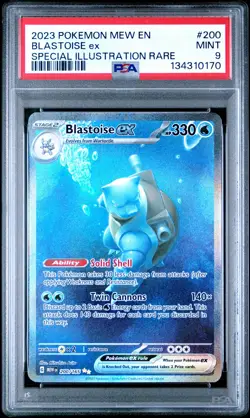 2023 POKEMON MEW EN-151 SPECIAL ILLUSTRATION RARE #200 BLASTOISE EX PSA 9 - Image 1