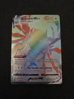 Regieleki VMAX 198/195 Rainbow Secret Rare Holo SWSH Silver Tempest Pokemon NM - Image 1