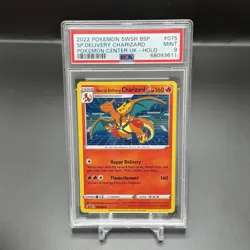 2022 POKEMON SWSH BLACK STAR PROMO #075 SPECIAL DELIVERY CHARIZARD-HOLO PSA 9 - Image 1