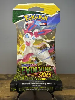 Pokemon TCG Evolving Skies Sleeved Booster Pack - Sword & Shield - New/Sealed - Image 1