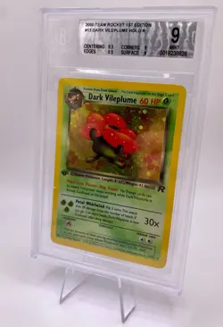 2000 Pokemon Team Rocket 1st Edition Dark Vileplume HOLO R BGS 9.0 #13 - Image 2