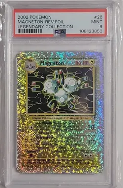 PSA 9 Magneton 28/110 2002 Pokemon Legendary Collection Reverse Foil Mint WOTC - Image 1