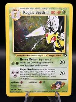 Pokemon TCG Koga's Beedrill Gym Challenge 9/132 Holo Unlimited Holo Rare - Image 1