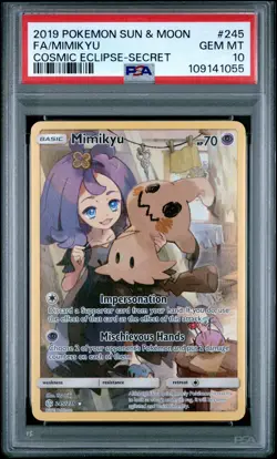 Pokemon Cosmic Eclipse Mimikyu 245/236 Secret Rare Holo Full Art PSA 10 - Image 1