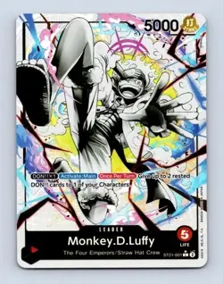 Monkey D Luffy ST21-001 Leader Parallel Starter Deck EX Gear 5 Promo One Piece - Image 1