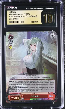 Weiss Schwarz GRADED 2025 Littorio S119-E091S Azur Lane 2 SR PRISTINE 10 ENG - Image 1