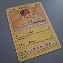 Ash’s Pikachu SM110 Sun & Moon Ultra Rare Non Holo Promo Pokemon Card MINT - Image 3