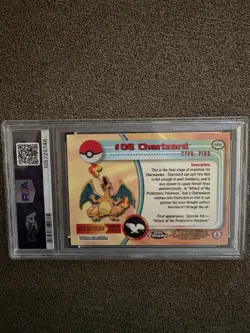 2000 Topps Chrome Charizard #6 Pokemon TV Animation Edition PSA 7 Graded Card - Image 2