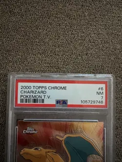 2000 Topps Chrome Charizard #6 Pokemon TV Animation Edition PSA 7 Graded Card - Image 3
