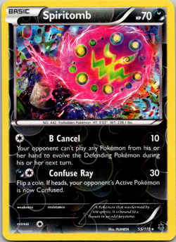 Pokemon TCG Spiritomb 55/119 XY Phantom Forces Reverse Holo English Card 2014 NM - Image 1
