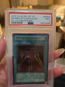PSA 9 - Yu-Gi-Oh Card - FET-EN042 - SWORDS OF CONCEALING LIGHT (ultimate) MINT - Image 1