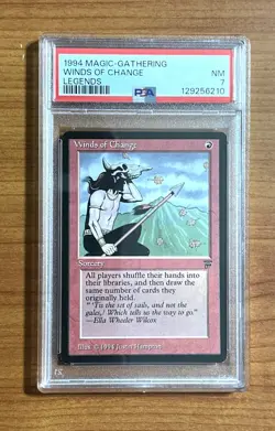 Magic the Gathering, Legends Expansion, Winds of Change Uncommon Card, PSA 7 - Image 1