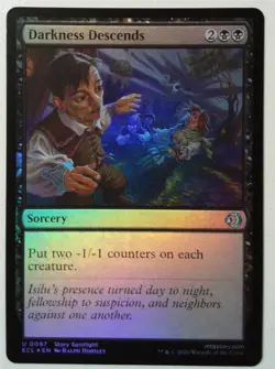 Darkness Descends *FOIL Uncommon* Magic MtG x1 Lorwyn Eclipsed - Image 1