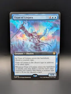 MTG - Titan of Littjara - EXTENDED ART - Creature Illusion - CMM #760 - Rare - Image 1
