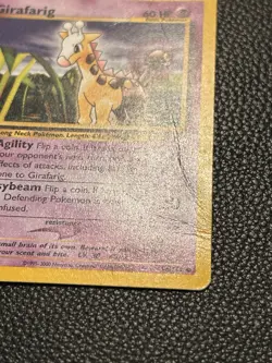 Pokemon Girafarig Neo Genesis Regular Card 58/111 60 MP English 2000 Crease - Image 2