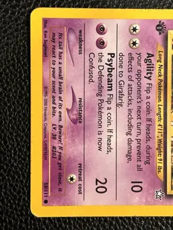 Pokemon Girafarig Neo Genesis Regular Card 58/111 60 MP English 2000 Crease - Image 5