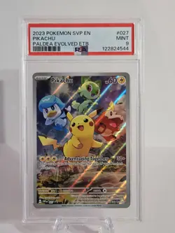 Pikachu 027 Scarlet & Violet Paldea Evolved Promo Illustration Rare MINT PSA 9 - Image 1