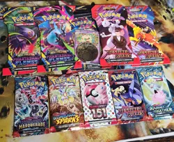 Sealed Pokemon TCG 10 Pack Lot 151 DESTINED RIVALS PHANTASMAL FLAMES TWILIGHT MA - Image 1