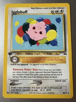 Pokemon Igglybuff Uncommon 1st Edition Neo Discovery 40/75 LP - Image 1