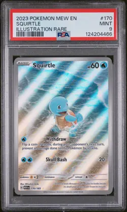 2023 POKEMON MEW EN-151 ILLUSTRATION RARE #170 SQUIRTLE PSA 9 - Image 1