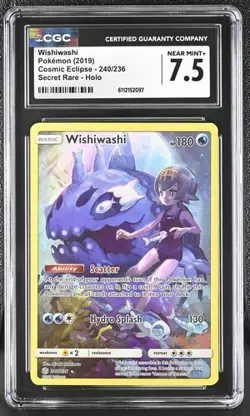 Wishiwashi *CGC 7.5* Secret Rare *#240* Cosmic Eclipse *2019* Pokemon - Image 1