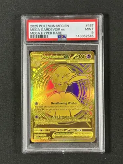 Pokemon Mega Evolution #187 Mega Gardevoir EX Hyper Rare Gold PSA 9 MINT - Image 1