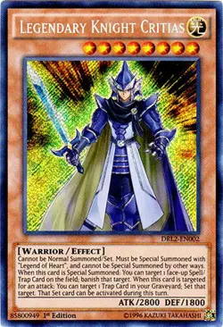 Legendary Knight Critias - DRL2-EN002 - Secret Rare - 1st Edition Near Mint Yugi - Image 1