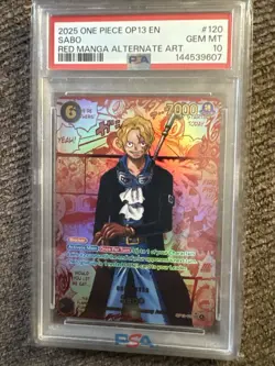 One Piece CCG Sabo Alternate Art Manga OP13-120 PSA 10 Gem Mint - Image 1