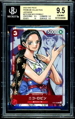 2022 Japanese One Piece 25th Anniversary Collection Nico Robin ST01-008 BGS 9.5 - Image 1