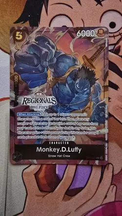 One Piece EN OP07-091 Monkey D. Luffy R regionals NM-MT - Image 1