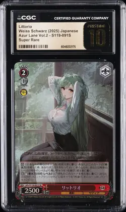 2025 WEISS SCHWARZ AZUR LANE JPN VOL. 2 SUPER RARE LITTORIO CGC 10 PRISTINE - Image 1
